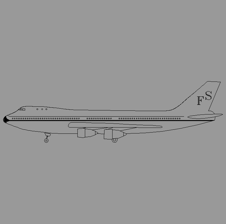 Bloque Autocad Vista de Jumbo en Perfil
